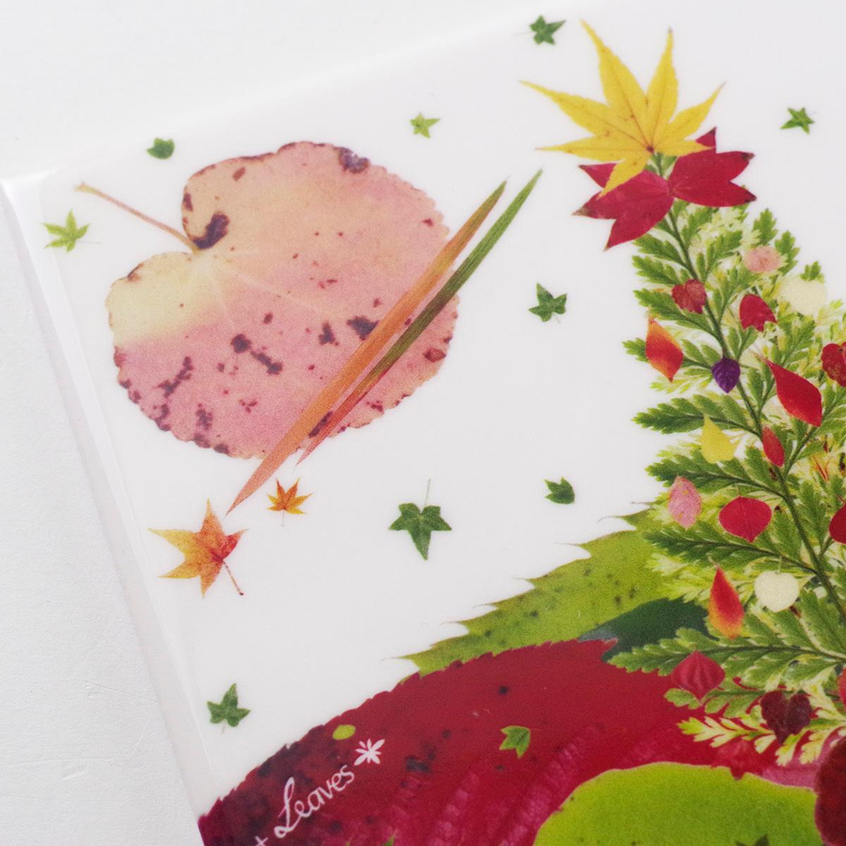 139 葉っぱタイル・月夜のツリー (屋内壁用100角・1枚・プリントデザインタイル)クリスマス Xmas | 4枚目